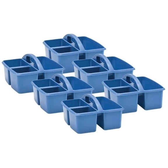 Plastic Storage Caddy, Slate Blue - Pack of 6