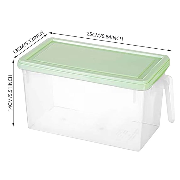 Plastic Storage Container with Lid, Large Food Storage Organizer for Refrigerator Freezer, Stackable Kitchen Canister for Vegetables Meat, B