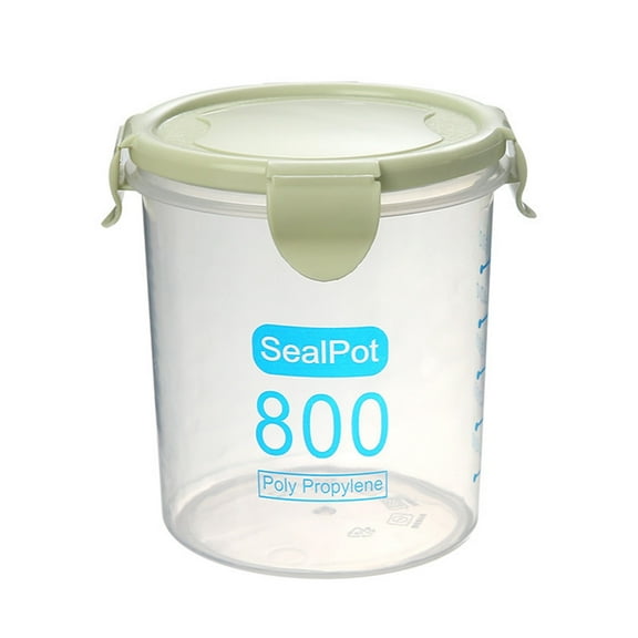 Plastic Storage Containers Airtight Food Storage Cans Stackable Kitchen Storage Boxes for Refrigerator and Pantry - PP Material BPA Free 600ml 800ml 1000ml