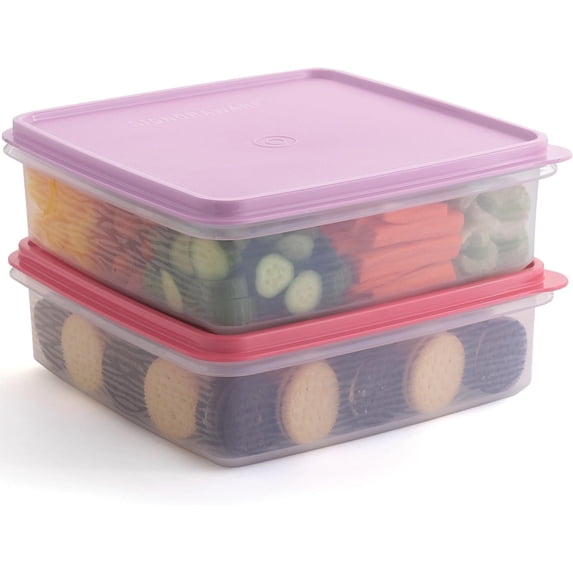 SIGNORAWARE 2‑Pack 3L Airtight Food Storage Containers – Leakproof, Pink & Purple