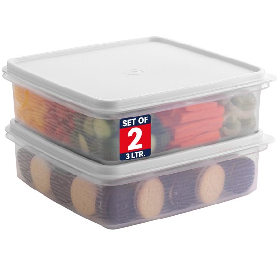SIGNORAWARE 2‑Pack 3L Airtight Food Storage Containers – Leakproof, White