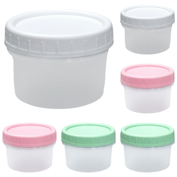 Plastic Storage Containers with Lids, 6 Pack 120ml Airtight Reusable Food Jars, Microwave/Dishwasher/Freezer Safe, BPA-Free Kitchen Storage for Leftovers, Meal Prep & Takeout (7x5.5x5.4cm)