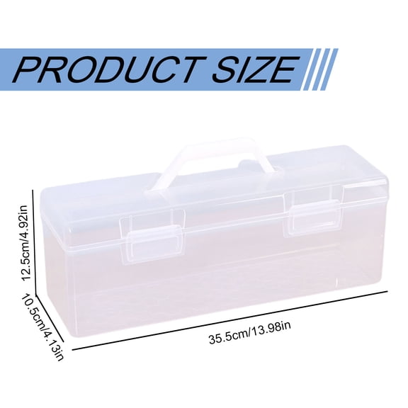 Plastic Storage Containers with Lids, Multipurpose Clear Stack & Carry Box, Portable Craft Organizers and Storage Bin for Organizing Art & Craft, Sewing, Makeup, Nail Supplies