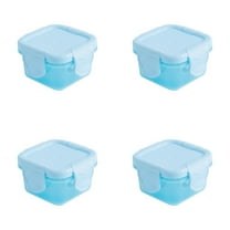 Plastic Storage Containers With Lids Small Airtight Containers Square School Lunch Containers For Children Leftover Containers/ Mini Food Storage Box Dream Blue