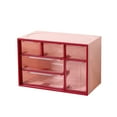 thumbnail image 1 of Plastic Storage Drawers 7 in x 3.81 in x 4.64 in Drawer-Style Desktop Jewelry Cabinet with Stackable Design and Front-Opening Doors, 1 of 5