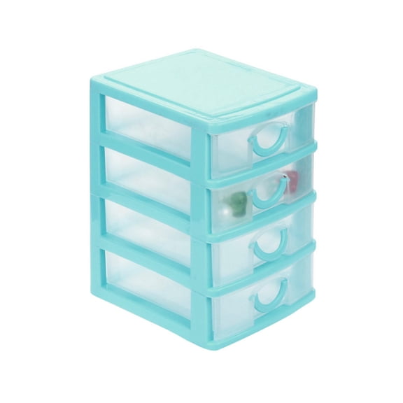 Plastic Storage Drawers Organizer, Clear Plastic Storage Containers, 7X5X10 In, Sky Blue, Large, Countertop Sorting, 1 Pc