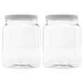 thumbnail image 1 of Plastic Storage Jars with Leak Proof Lids, BPA Free, Hand Wash Only (64oz, 2PK White), 1 of 6