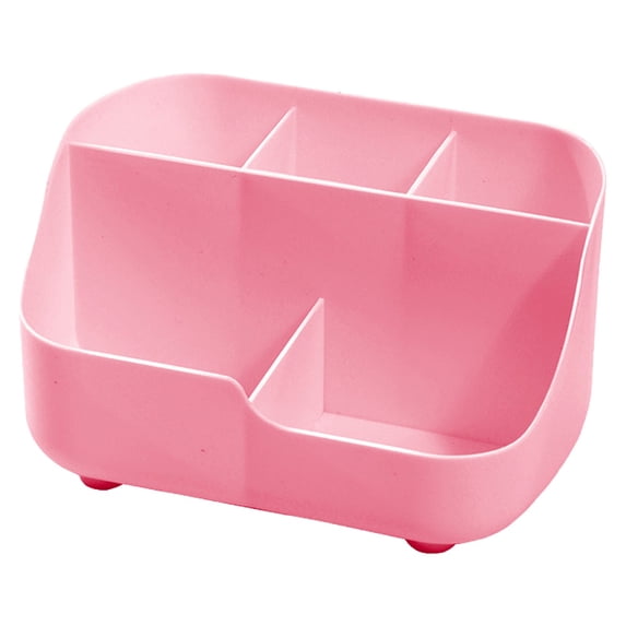 Plastic Storage Rack,Small Desk Organizer Caddy,Multifunctional Plastic Compartment Holder,Home Accessory Tray for Stationery Art And Bathroom Storage,6.3x4.53x3.35 inch(Pink)