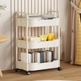 thumbnail image 1 of Plastic Storage Rolling Cart,3 Tier Rolling Utility Cart with Drawer,Bathroom Storage Organizer with Wheels,3-Tier Storage Cart Mobile Shelving Unit for Kitchen,Office,Snack,Craft,Makeup, 1 of 8