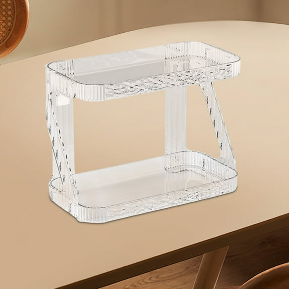 Plastic Storage Shelf with No-Drill Installation, Double-Layer Design for Bathroom & Kitchen, Waterproof & Ventilated Organizer, Multi-Scenario Versatile Wall Mount Shelf for Cosmetics & Toiletries