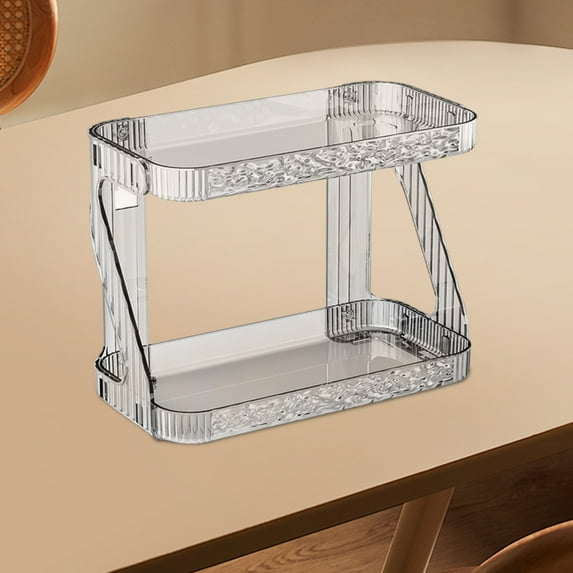 Plastic Storage Shelf with No-Drill Installation, Double-Layer Design for Bathroom & Kitchen, Waterproof & Ventilated Organizer, Multi-Scenario Versatile Wall Mount Shelf for Cosmetics & Toiletries