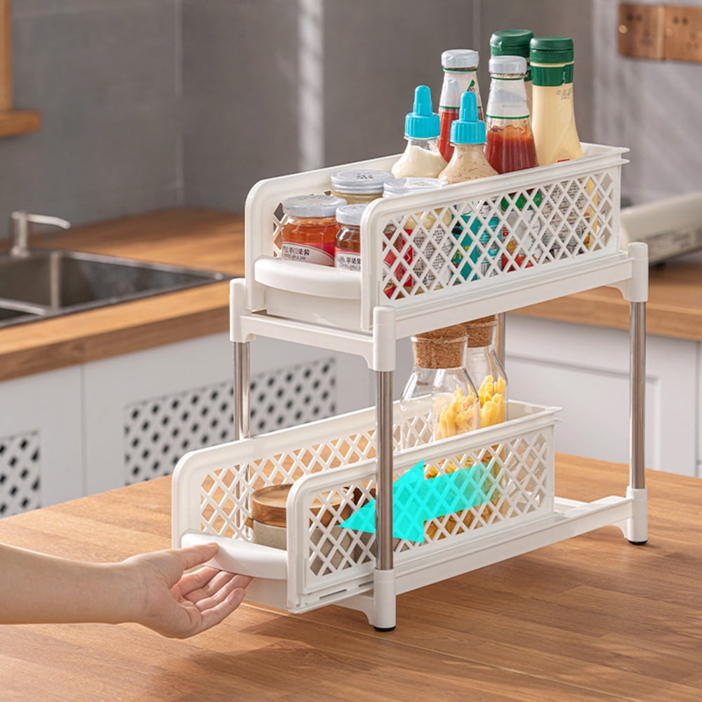 Plastic Storage Shelf with Bins Easy Assemble Shelf Racks for Laundry