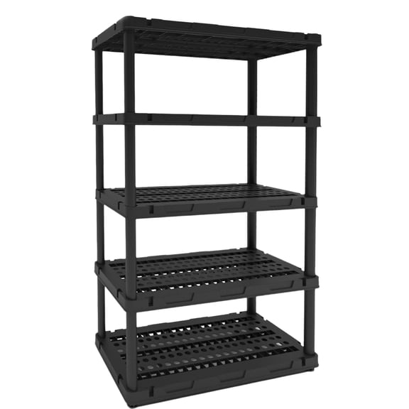 Plastic Storage Shelves, 4/5 Shelving Unit, Heavy Duty Storage Rack, 72.44''H, Plastic Shelf Rack, Adjustable Utility Shelf for Basement, Kitchen, Bathroom, Garage,PP, Waterproof