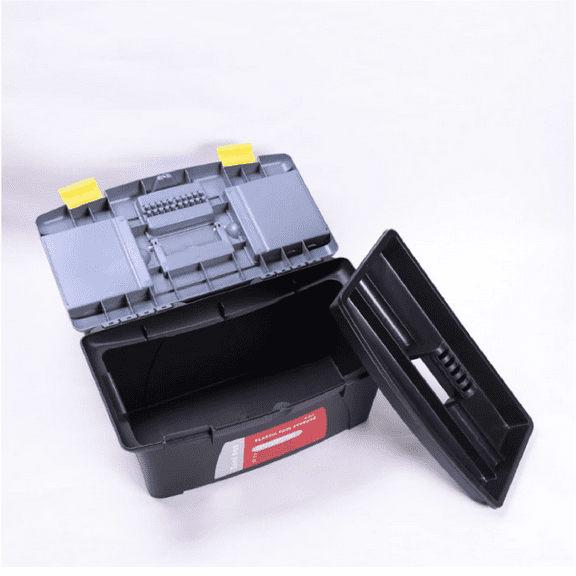 Plastic Storage Tool Box, Heavy-Duty Plastic Tool Storage Box, Reinforced Hardware Toolbox with Pressure Latch for Home Art Supplies and Auto Repair Tool Parts Organization, 9.84x4.72X3.93 inch