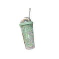 thumbnail image 1 of Plastic Straw Cup, Portable Water Bottle, 18.6Oz Double Wall Insulated Cold Drink Cup, Colorful Summer Plastic Cup with Hard Straw, 1 of 8