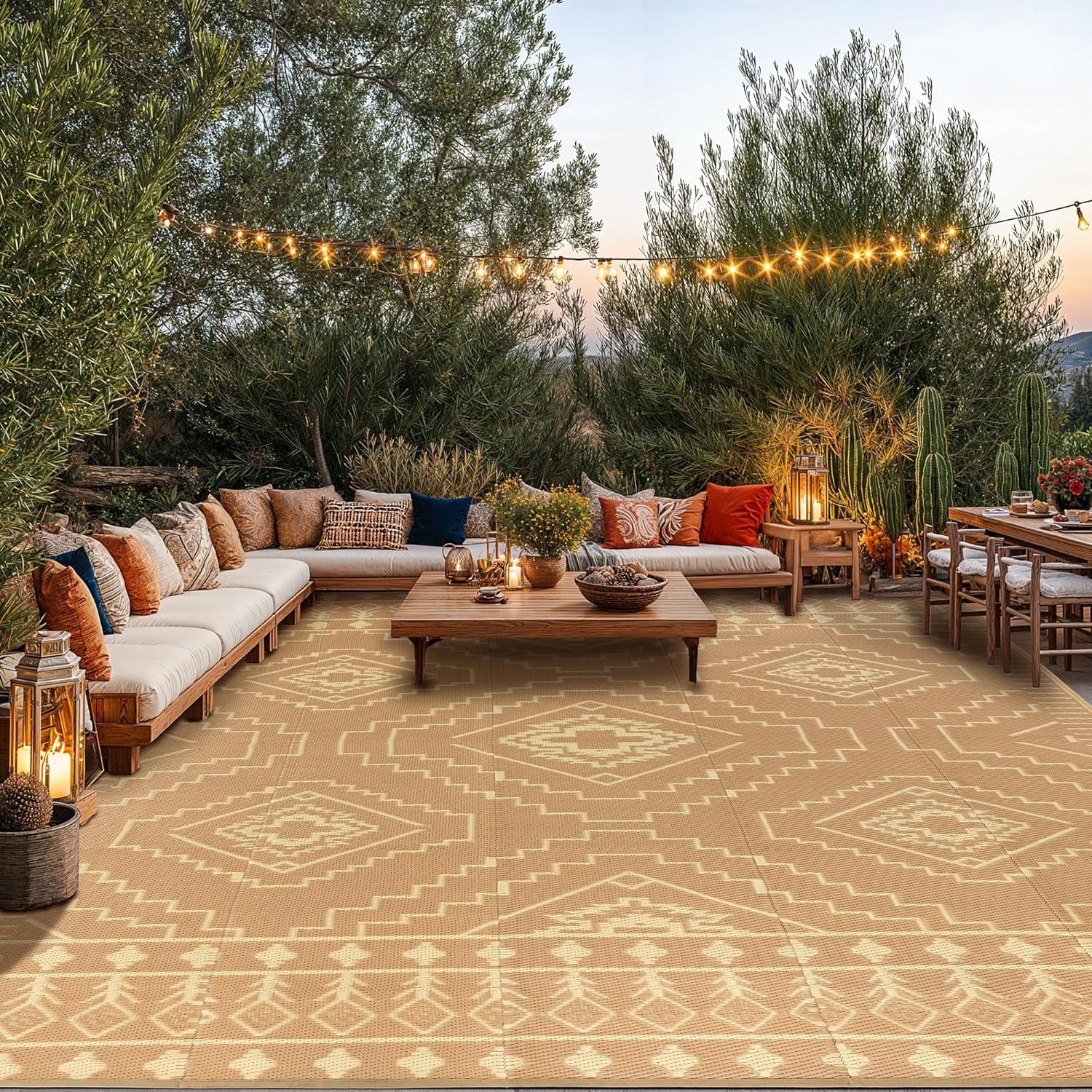 Outdoor Permeable Rug Plastic Straw Outdoor Rug Waterproof Rugs 8X10 UV Resistant Moroccan ...