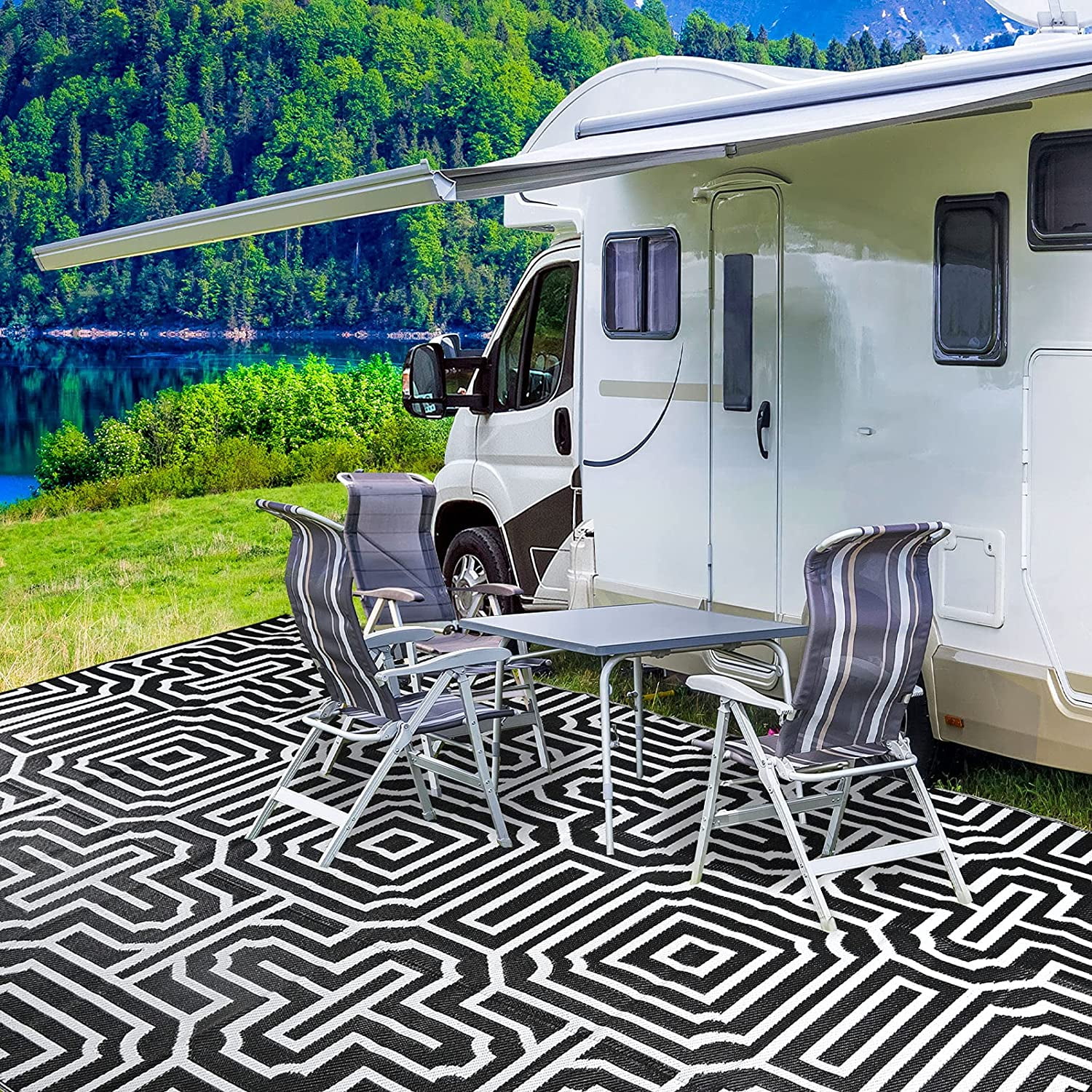 Plastic Straw Rug, Patio Rug Outdoor,RV Rug ,Reversible mats, Large Floor Mat and Rug for