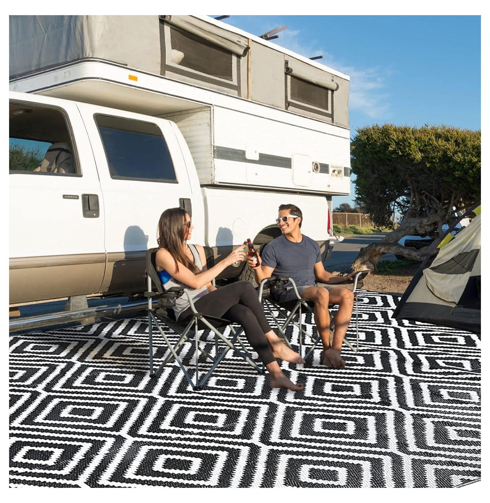 Plastic Straw Rug,Patio Rug Outdoor,RV Rug9x12,Reversible mats,Large