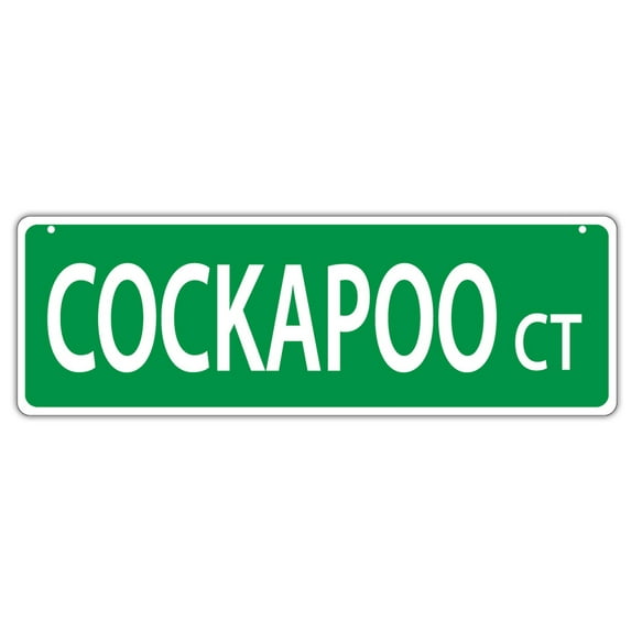 Plastic Street Signs: COCKAPOO COURT (COCKER SPANIEL POODLE) | Dogs