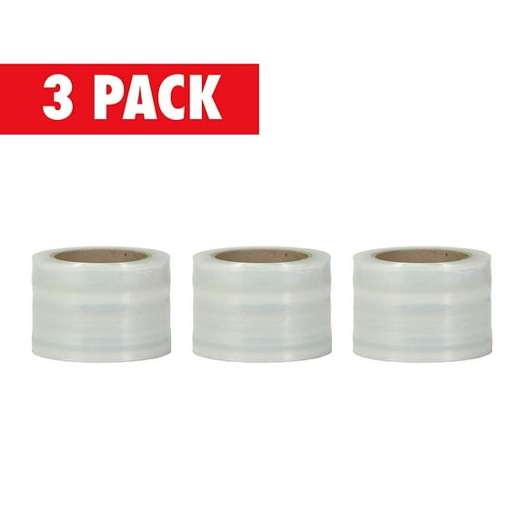 Plastic Stretch Pallet Wrap Core, 3 X 1000 Feet, 80 Gauge, Clear Shrink Stretch Film Roll, Furniture, Boxes, Pallets, Industrial Strength, Made in USA