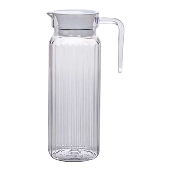 Plastic Striped Clear Pitcher for Home Living Room Fridge Drink Kettle Heat-Resistant Small Water Pitcher for Tea, Juice, Milk, Summer Clearance