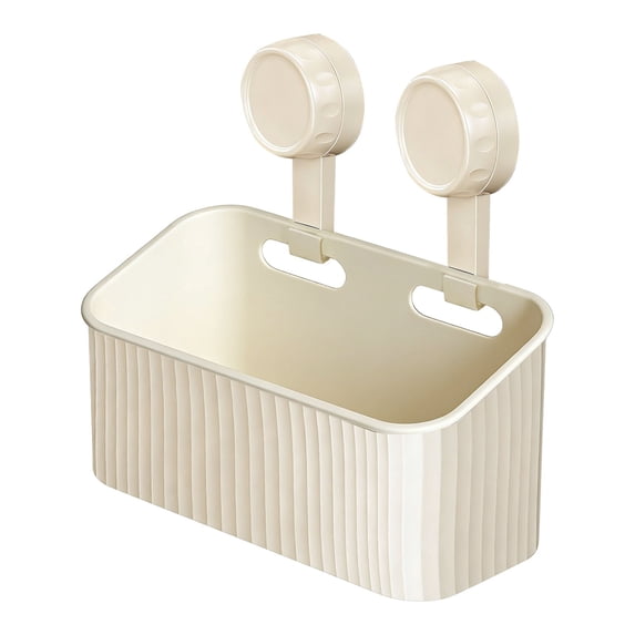Plastic Suction Storage Box,Wall Mounted Storage Basket with Suction Cup,Removable Shower Storage Rack,Strong Load Bearing and Heavy Duty,Suitable for Bathroom, Kitchen