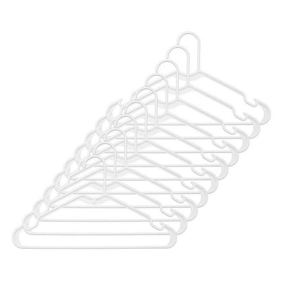 Plastic Suit Hanger, White - Pack of 10