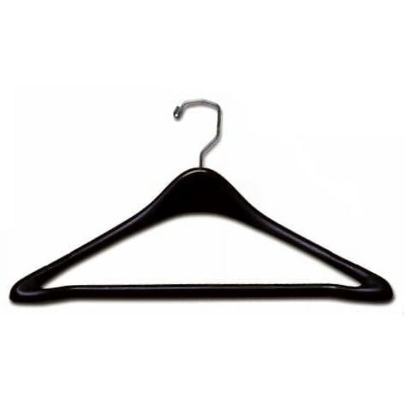 Plastic Suit Hanger w/Bar 19" - Black
