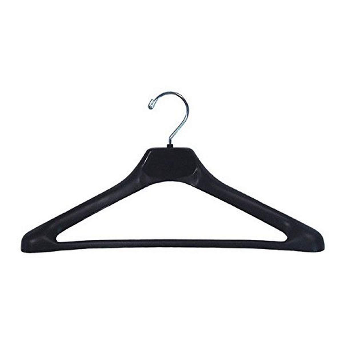 Plastic Suit Hangers, Concave Extra WideShouldered, 21", Black