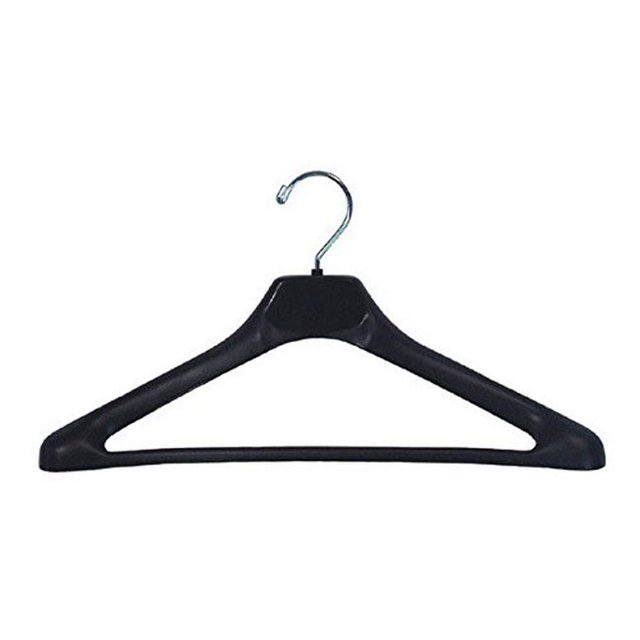 Plastic Suit Hangers, Concave Extra WideShouldered, 21", Black