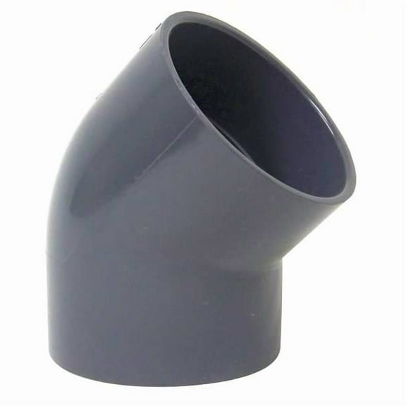 Plastic Supply 45 Degree Elbow, 4 in Duct Dia, Type I PVC, 7-1/8" L PVCED04