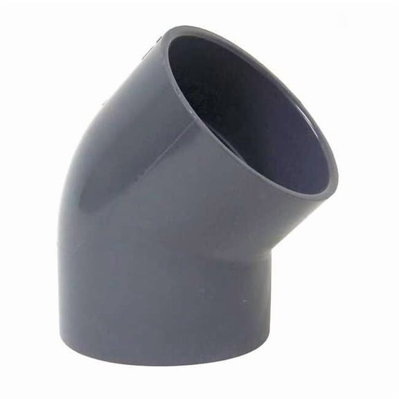 Plastic Supply 45 Degree Elbow, 4 in Duct Dia, Type I PVC, 7-1/8" L PVCED04