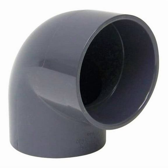 Plastic Supply 90 Degree Elbow, 4 in Duct Dia, Type I PVC, 4-1/2" L PVCEA04