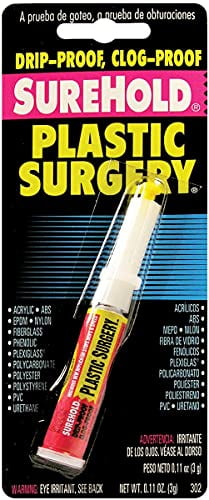 Plastic Surgery Glue - Liquid Bonder for PVC, Wood, Metal & Mirror, Furniture Repair Cyanoacrylate Adhesive - Glue Gel Control - 3 Gram, Pack of 6