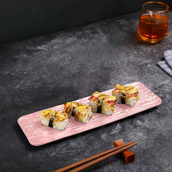 Plastic Sushi Tray, Long Rectangle Cake Platters for Party, Entertaining and Serving, Versatile for Sushi, Cheese, Snacks, and More, Easy to Clean, Elegant Design for Home and Events
