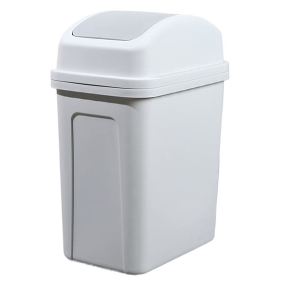 Plastic Swing Top Trash Can, Compact Waste Bin for Under Desk, Portable Garbage Can with Swing Lid
