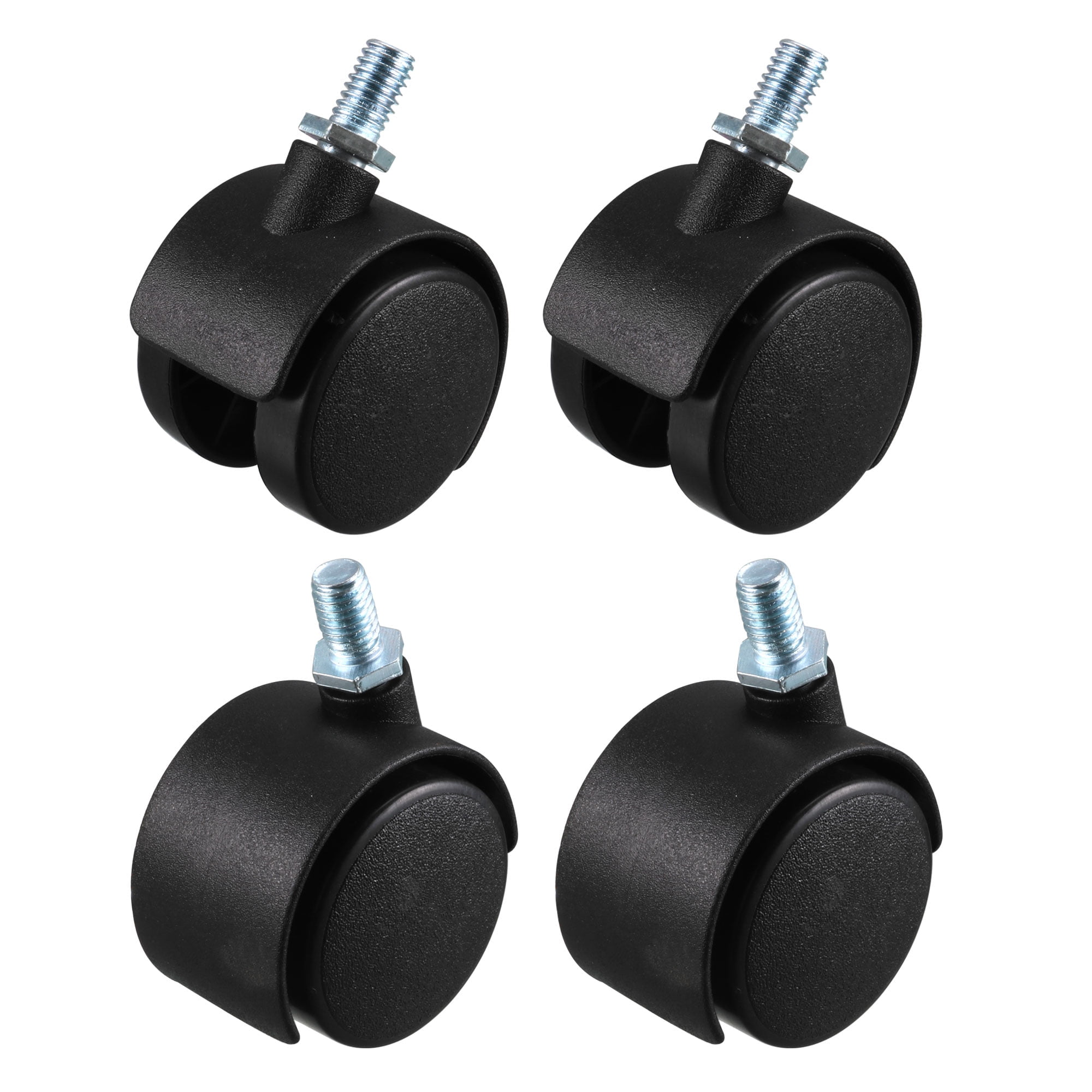 Plastic Swivel Caster Wheel for Furniture Chair Black 4 Pieces