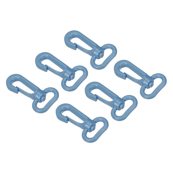 Plastic Swivel Snap Hook Rotary Lobster Clasp Buckle for Backpack Luggage Webbing Strap, Blue, 6 Pack