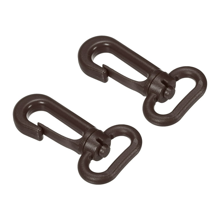 Plastic Swivel Snap Hook Rotary Lobster Clasp Buckle for Backpack Luggage  Webbing Strap, Brown, 2 Pack