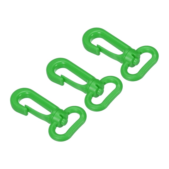 Plastic Swivel Snap Hook Rotary Lobster Clasp Buckle for Backpack Luggage Webbing Strap, Glass Green, 3 Pack