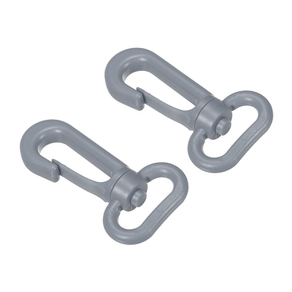 Plastic Swivel Snap Hook Rotary Lobster Clasp Buckle for Backpack Luggage Webbing Strap, Gray, 2 Pack