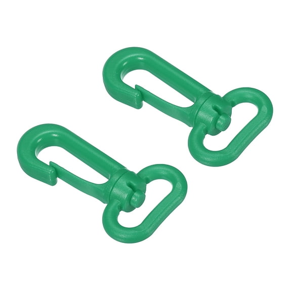 Plastic Swivel Snap Hook Rotary Lobster Clasp Buckle for Backpack Luggage Webbing Strap, Green, 2 Pack