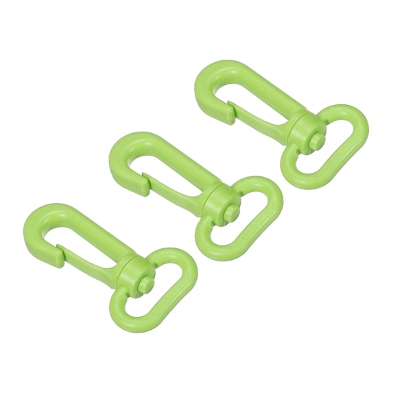 Plastic Swivel Snap Hook Rotary Lobster Clasp Buckle for Backpack Luggage Webbing Strap, Light Green, 3 Pack