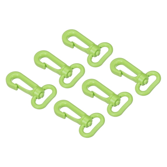 Plastic Swivel Snap Hook Rotary Lobster Clasp Buckle for Backpack Luggage Webbing Strap, Light Green, 6 Pack
