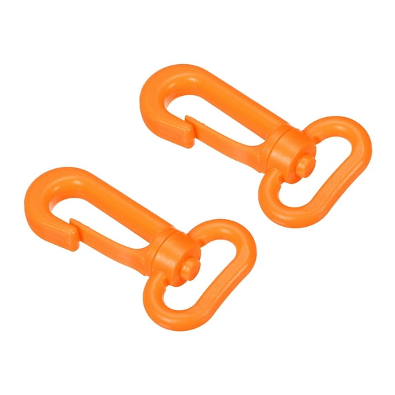 Plastic Swivel Snap Hook Rotary Lobster Clasp Buckle for Backpack Luggage Webbing Strap, Orange, 2 Pack
