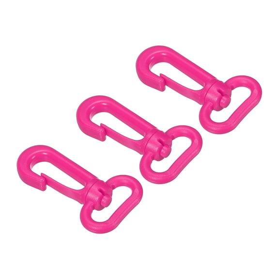 Plastic Swivel Snap Hook Rotary Lobster Clasp Buckle for Backpack Luggage Webbing Strap, Peach, 3 Pack