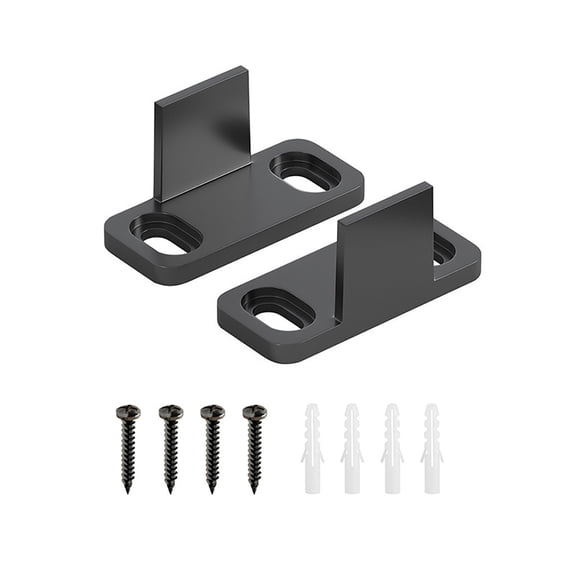 Plastic T-Shaped Barn Door Floor Guide - 2 Pcs Adjustable Bottom Track System for Sliding Door Anti-Jump Stability Support