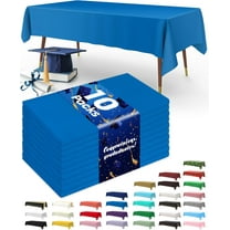 Plastic Table Cloth Disposable 10 Pack, 54 x 108 Inch Table Cloths for Parties, Decorative Tablecloths for Rectangle Tables, White Plastic Cover, Leakproof & Sturdy, White