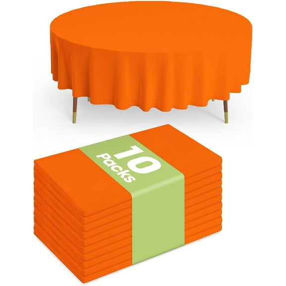 Plastic Table Cloth Disposable 10 Pack, 54 x 108 Inch Table Cloths, Party, Picnic, Wedding, Decorative Tablecloths, Rectangle, White Plastic Cover, Leakproof & Sturdy, White