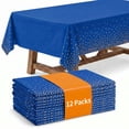 thumbnail image 1 of Plastic Table Cloth Disposable 12 Pack, 54 x 108 Inch, Dark Blue, Gold Dot, for Party Picnic Wedding, 1 of 6